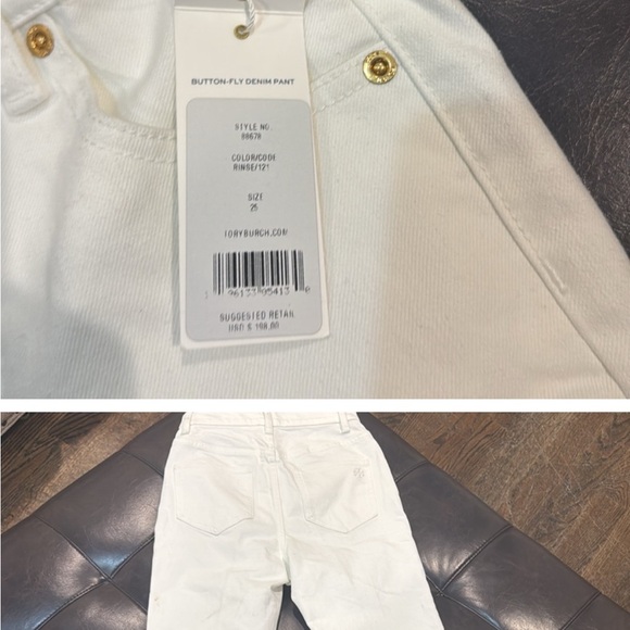 White High-Waisted Button-Fly Pants - Picture 2 of 4